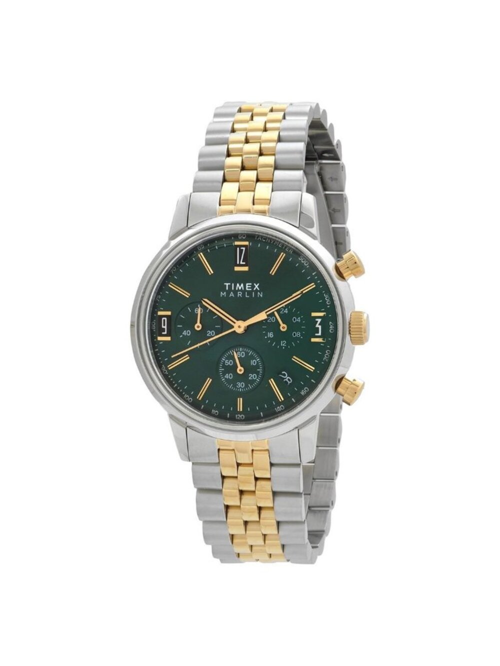 NWT Timex Marlin Chronograph Quartz Green Dial Men's Watch